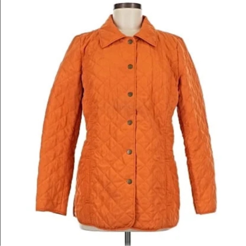 J. Jill Orange Quilted Jacket